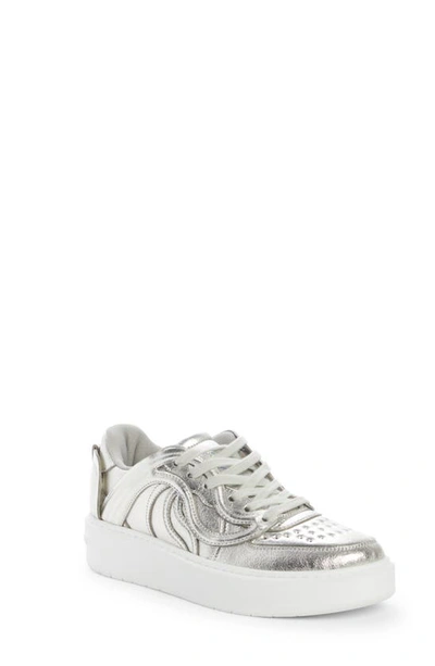 Shop Stella Mccartney S-wave Metallic Sneaker In 8136 - Polar Silver