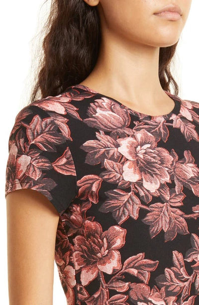 Ted Baker Clari Floral-print Slim-fit Stretch-cotton T-shirt In Black