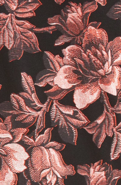 Ted Baker Clari Floral-print Slim-fit Stretch-cotton T-shirt In Black