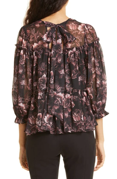 Shop Ted Baker Ballou Tiered Chiffon Blouse In Black