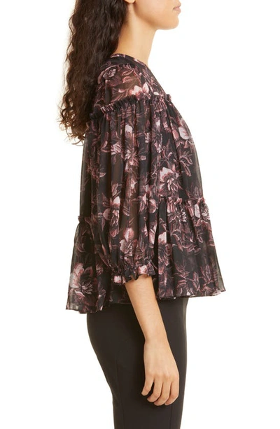 Shop Ted Baker Ballou Tiered Chiffon Blouse In Black