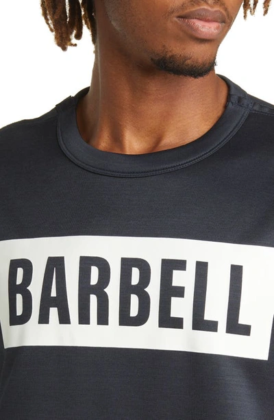 Shop Barbell Apparel Crucial Fleece Crewneck Sweatshirt In Navy