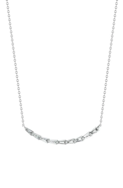 Shop Dana Rebecca Designs Tapered Baguette Curved Diamond Bar Necklace In White Gold