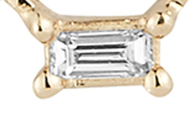 Shop Dana Rebecca Designs Three Diamond Baguette Station Necklace In Yellow Gold