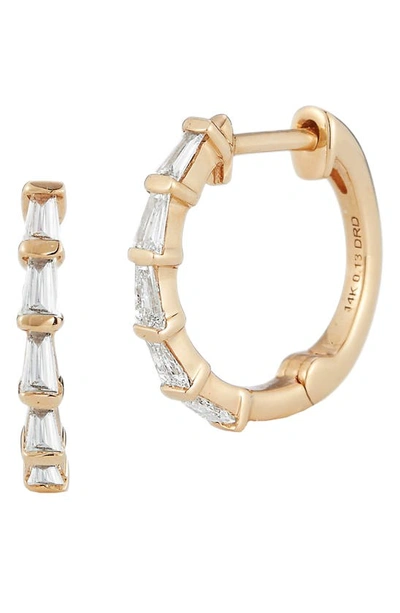 Shop Dana Rebecca Designs Sadie Tapered Baguette Diamond Hoop Earrings In Yellow Gold