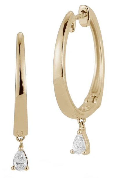 Shop Dana Rebecca Designs Taylor Elaine Pear Teardrop Diamond Hoop Earrings In Yellow Gold