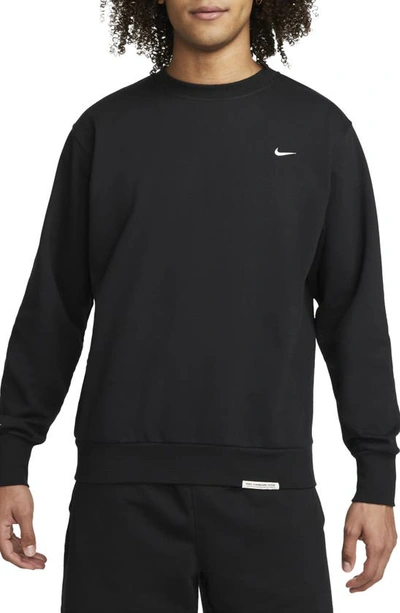 Shop Nike Dri-fit Standard Issue Crewneck Sweatshirt In Black/ Pale Ivory