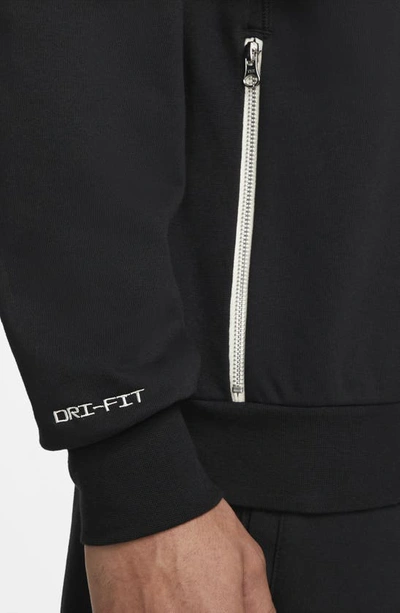 Shop Nike Dri-fit Standard Issue Crewneck Sweatshirt In Black/ Pale Ivory