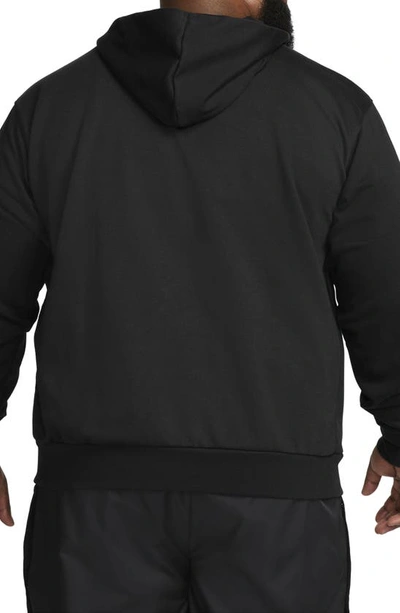 Shop Nike Dri-fit Standard Issue Hoodie Sweatshirt In Black/ Pale Ivory