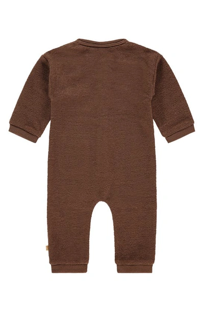 Shop Babyface Terry Cloth Romper In Chocolate