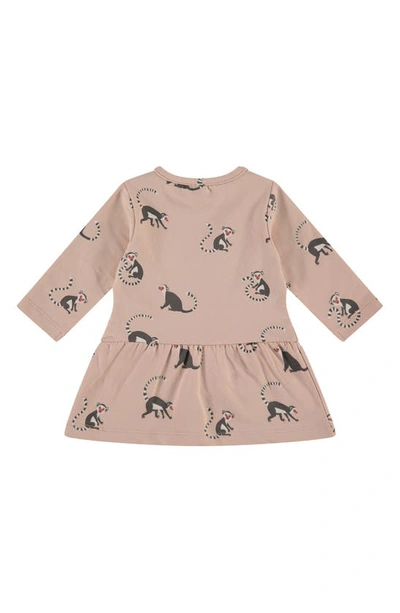 Shop Babyface Lemur Print Stretch Cotton Dress In Crepe