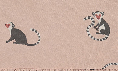 Shop Babyface Lemur Print Stretch Cotton Dress In Crepe