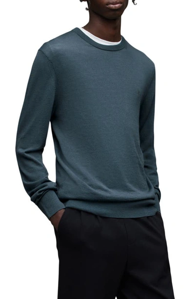 Shop Allsaints Mode Slim Fit Wool Sweater In Shadow Blue