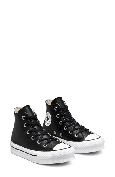 Shop Converse Kids' Chuck Taylor® All Star® Eva Lift High Top Sneaker In Black/ Natural Ivory/ White