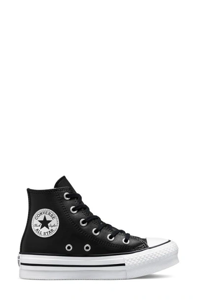 Shop Converse Kids' Chuck Taylor® All Star® Eva Lift High Top Sneaker In Black/ Natural Ivory/ White
