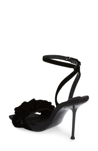 Shop Alexander Wang Julie Scrunchie Strap Velvet Sandal In Black