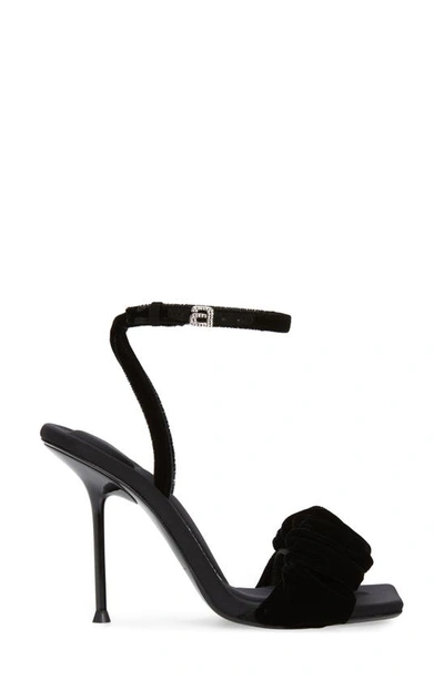 Shop Alexander Wang Julie Scrunchie Strap Velvet Sandal In Black