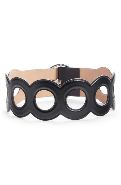 Shop Alaïa Round Leather Belt In Noir
