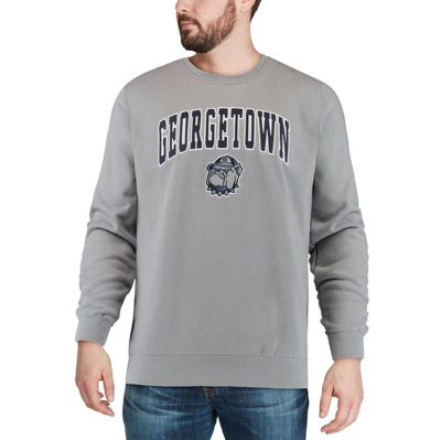 Shop Colosseum Gray Georgetown Hoyas Arch & Logo Crew Neck Sweatshirt