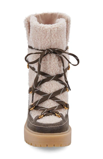 Dolce Vita Women's Celtic Lace-up Platform Boots Women's Shoes In Olive Suede