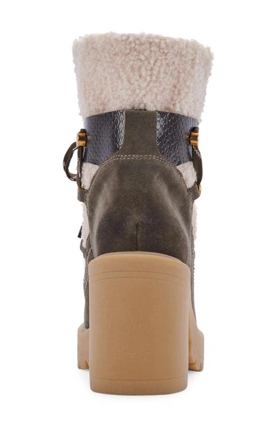 Dolce Vita Women's Celtic Lace-up Platform Boots Women's Shoes In Olive Suede