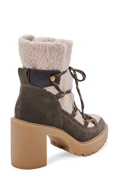 Dolce Vita Women's Celtic Lace-up Platform Boots Women's Shoes In Olive Suede