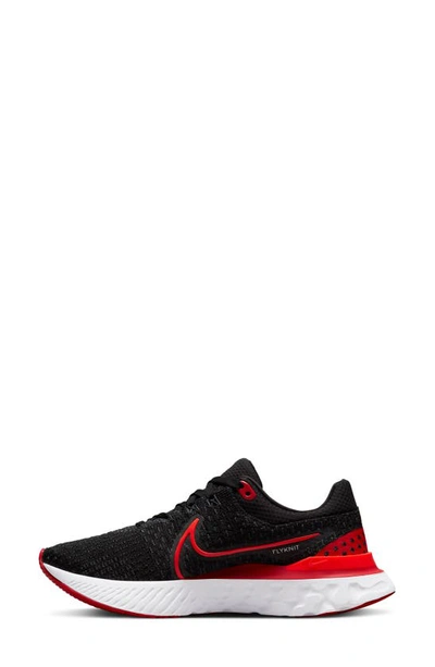 Nike React Infinity Run Flyknit 3 "black University Red" Sneakers In Black/ Bright Crimson/ Red