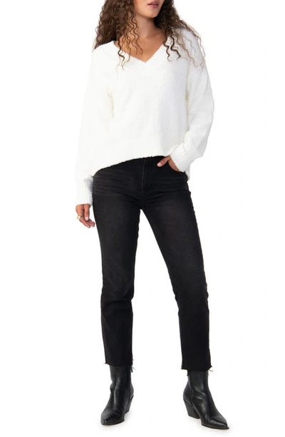 Sanctuary Good Vibes High Waist Raw Hem Ankle Straight Leg Jeans In Morning