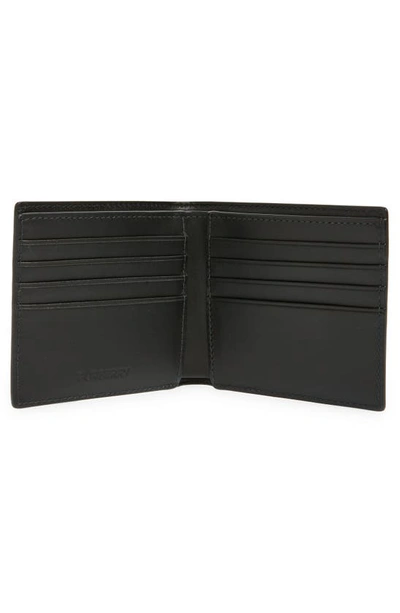 Shop Burberry Check Canvas Bifold Wallet In Charcoal