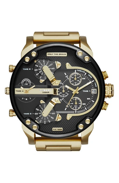 Shop Diesel Mr. Daddy 2.0 Chronograph Bracelet Watch, 57mm In Gold