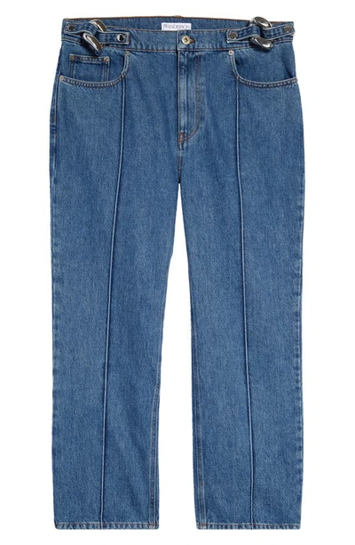 Shop Jw Anderson Chain Link Pintuck Slim Fit Jeans In 804 Light Blue