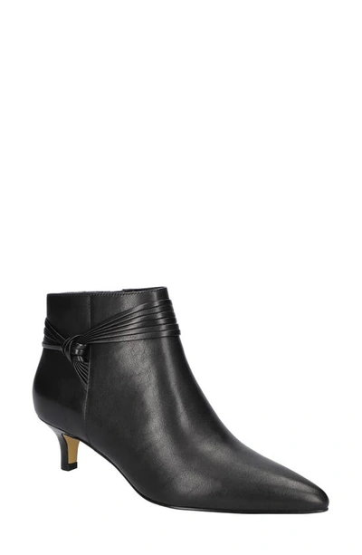 Bella Vita Jani Pointed Toe Bootie In Black Leather