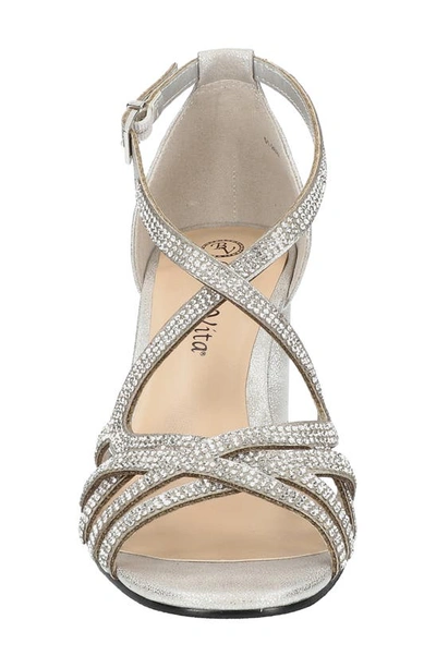 Bella Vita Aliette Womens Rhinestone Pumps In Silver Metallic
