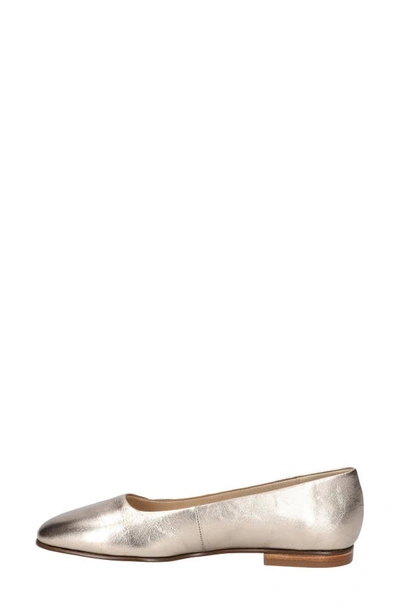 Bella Vita Vivien Womens Leather Dressy Pointed Toe Flats In Champagne Leather