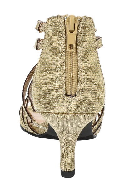 Shop Bella Vita Karlette Glitter Knit Strappy Sandal In Gold Glitter