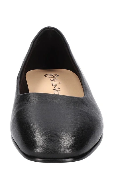 Bella Vita Women's Kimiko Square Toe Flats In Black Leather