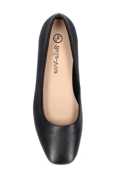Bella Vita Women's Kimiko Square Toe Flats In Black Leather
