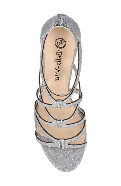 Bella Vita 512537 Womens Glitter Strappy Pumps In Silver Glitter