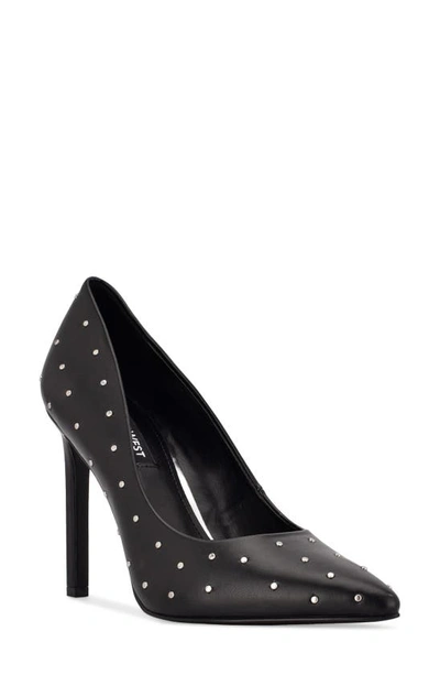 Shop Nine West Tatiana Studded Pointed Toe Stiletto Pump (women)y In Black