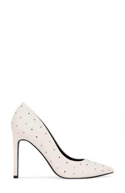 Shop Nine West Tatiana Studded Pointed Toe Stiletto Pump In White