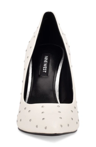 Shop Nine West Tatiana Studded Pointed Toe Stiletto Pump In White