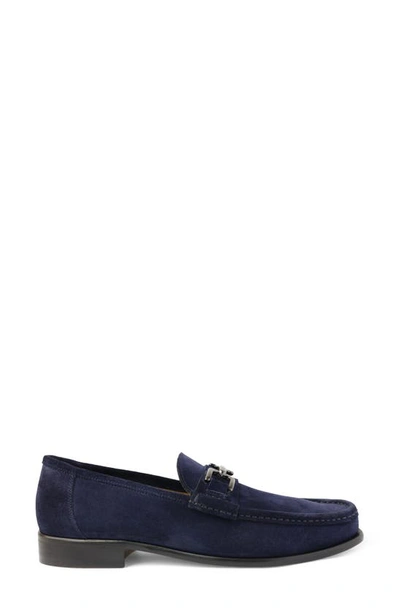 Bruno Magli Men's Trieste Horse-bit Leather Loafers In Navy Suede