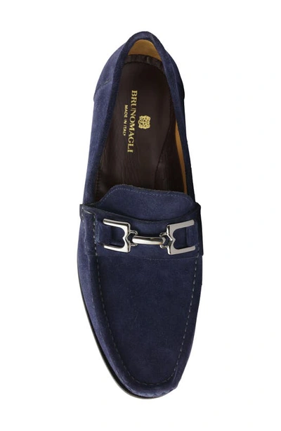 Shop Bruno Magli Trieste Bit Loafer In Navy Suede