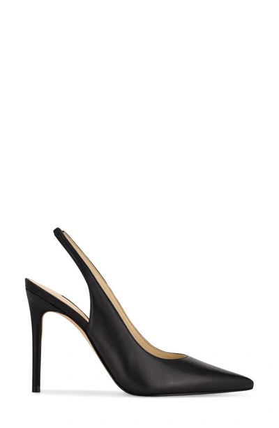 Nine West Feather Womens Suede Pointed Toe Pumps In Black Leather