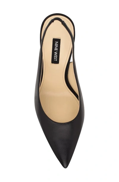 Nine West Feather Womens Suede Pointed Toe Pumps In Black Leather