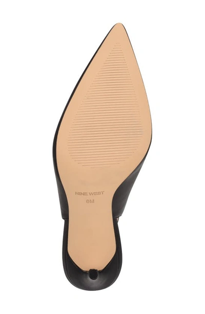 Nine West Feather Womens Suede Pointed Toe Pumps In Black Leather