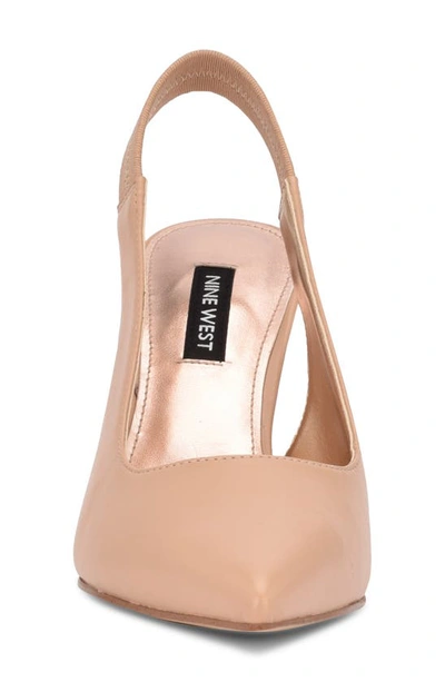 Nine West Women's Sinead 9x9 Block Heel Slingback Dress Pumps In Light Natural
