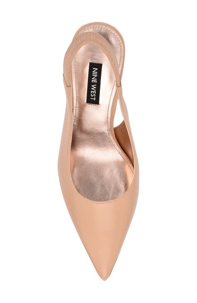 Nine West Women's Sinead 9x9 Block Heel Slingback Dress Pumps In Light Natural