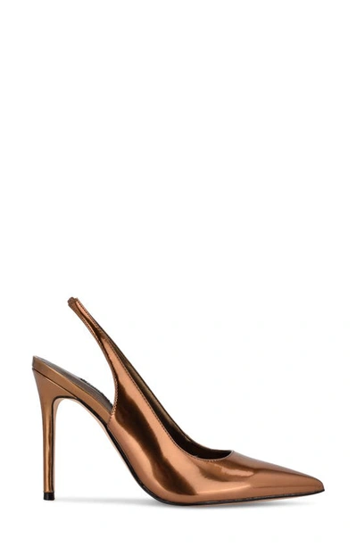 Nine West Women's Feather Pointy Toe Slingback Dress Pumps In Bronze