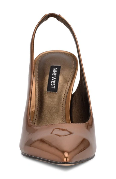 Nine West Women's Feather Pointy Toe Slingback Dress Pumps In Bronze